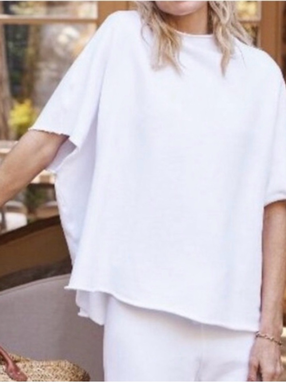 NWOT Frank & Eileen Audrey OS  White Sleeveless Triple Fleece Tunic Top flawless